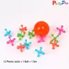 Cute Color and Size Crazy Plastic Bounce Toy Ball 12 Jacks & Ball Set