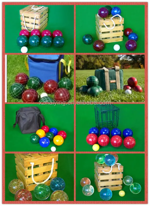Bocce Ball Set. Outdoor Game Playing Red/green Official Tournament Size