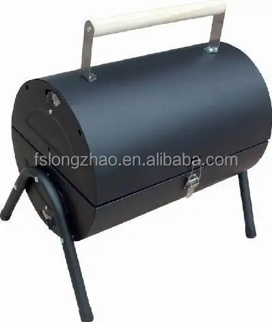 Outdoor folding portable cylinder barrel shaped charcoal korean bbq grill