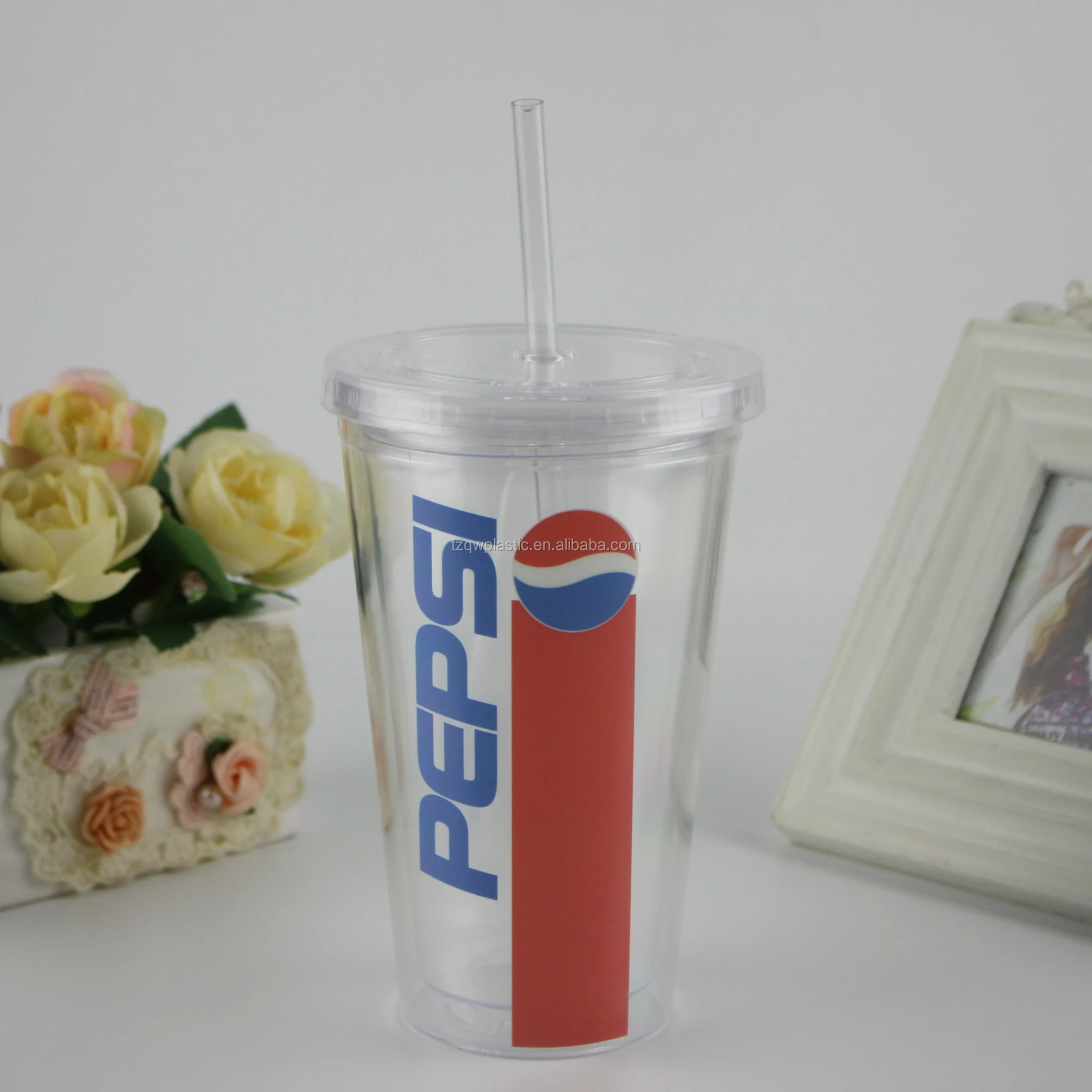 pepsi cup with straw