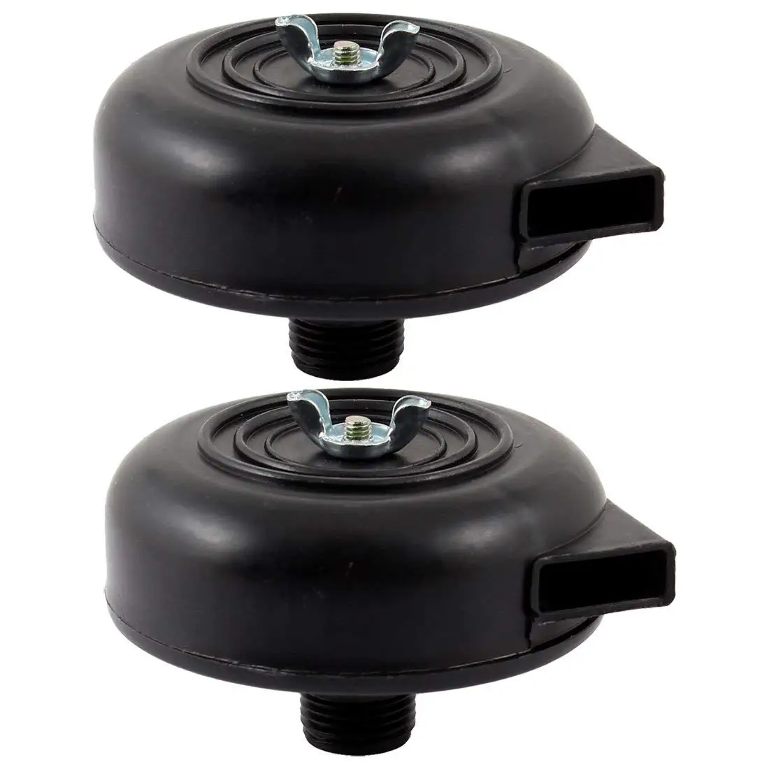 2 Pcs Black 20mm Threaded Exhaust Filter Muffler for Air Compressor