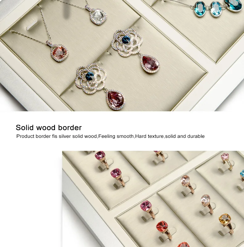 Fanxi Custom Lacquer Jewellery Display Trays Pu Leather Insert For Ring