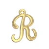 A~Z (select 26 Letter) Alphabet R charms Initial Letter Script high Polished Gold Plated pendant