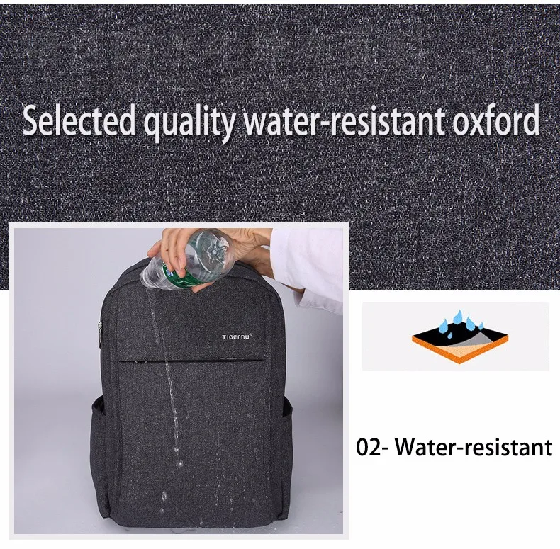 2017 New Design Tigernu Anti-thief USB charging laptop Compute backpack for women male Backpack school Bag for Men Mochila