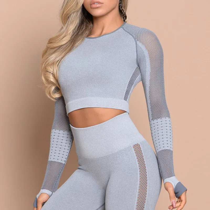 Activewear Top de Deporte Estampado sin Costuras para Mujer