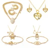 Gold jewelry set, women jewelry sets, accessory connection jewelry set