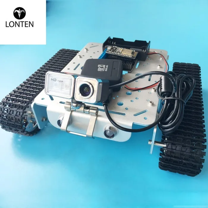 Lonten T200 Télécommande WiFi Vidéo robot réservoir châssis Plate-Forme Mobile pour ard Robot Intelligent avec Caméra clawler jouet