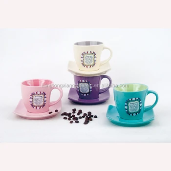2016 new product ceramic coffee cup saucer disposable tea cups and
