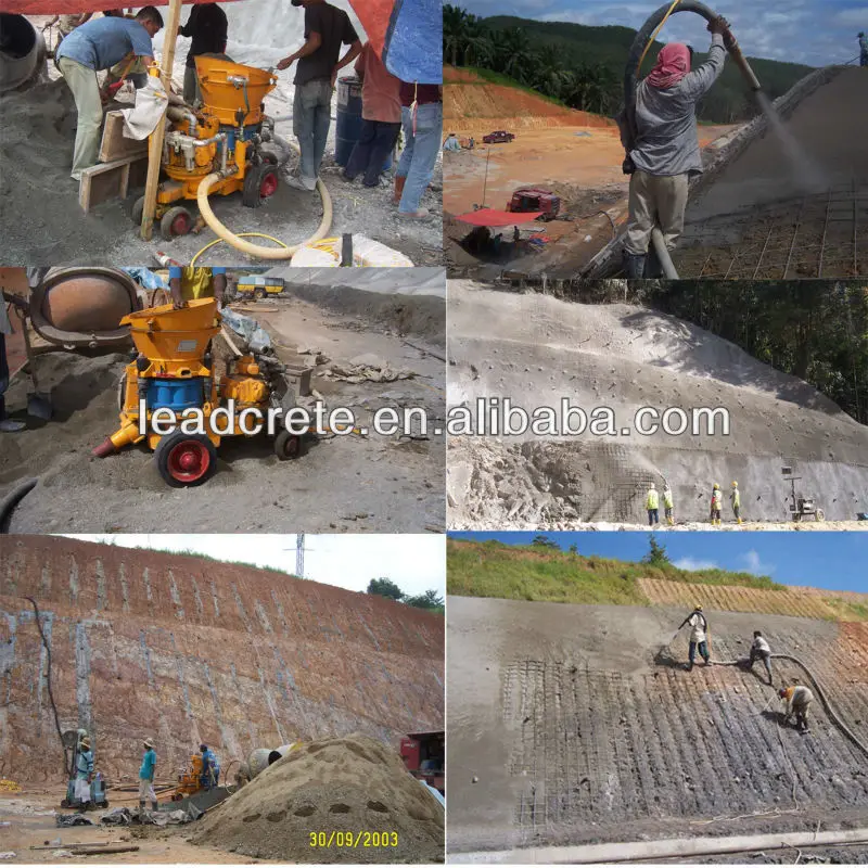 application of shotcrete machine