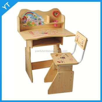 Kid Study Furniture Manufacturer Height Adjustable Solid Wood Kids