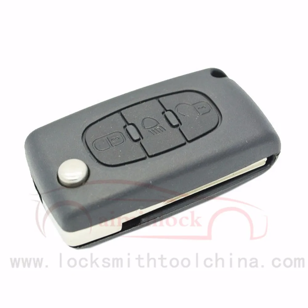 Coche De La Alta Calidad 3 Botones Modificado Remoto Voltear Clave Shell Para Peugeot 407 1322