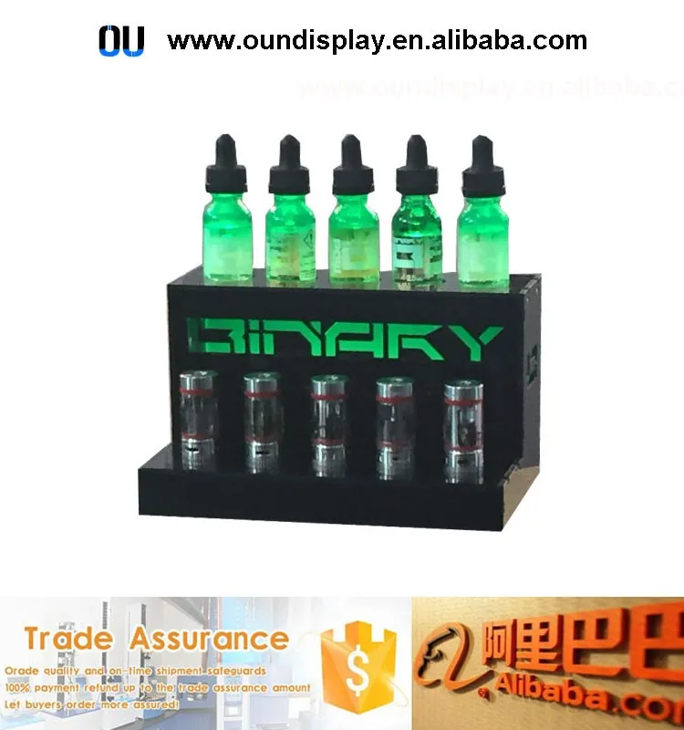 Counter Top Acrylic Vape Juice Display Led Illuminated Eliquid Bottles