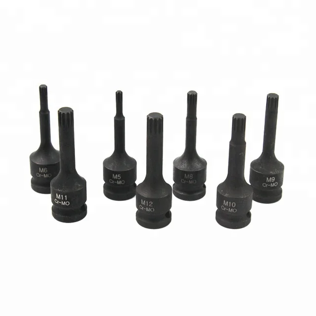 1/2" Dr.impact Spline Bit Socket Set M5 M6 M8 M9 M10 M11 M12 78mm