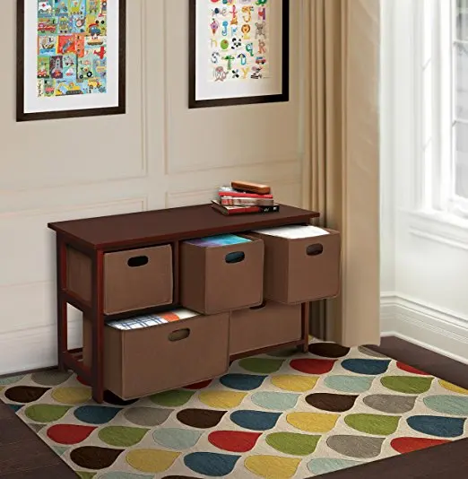 Living Room Furniture Five Basket Bedroom Storage Unit With Wicker Living Room Furniture Five Basket