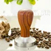 Red sandalwood handle pressure powder hammer stainless steel solid coffee powder machine 58mm thick filling press