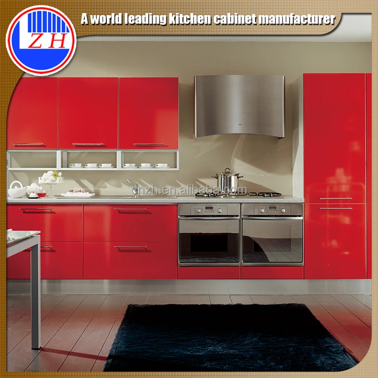 Foshan Factory Modern Red Gloss Cabinets Kitchen Cabinets Pakistan