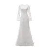 Lace Long sleeve Mermaid train Vintage Sheath Bridal lawn Wedding Dress high quality