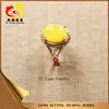 Prong setting rose gold plated natural baltic amber stone ring