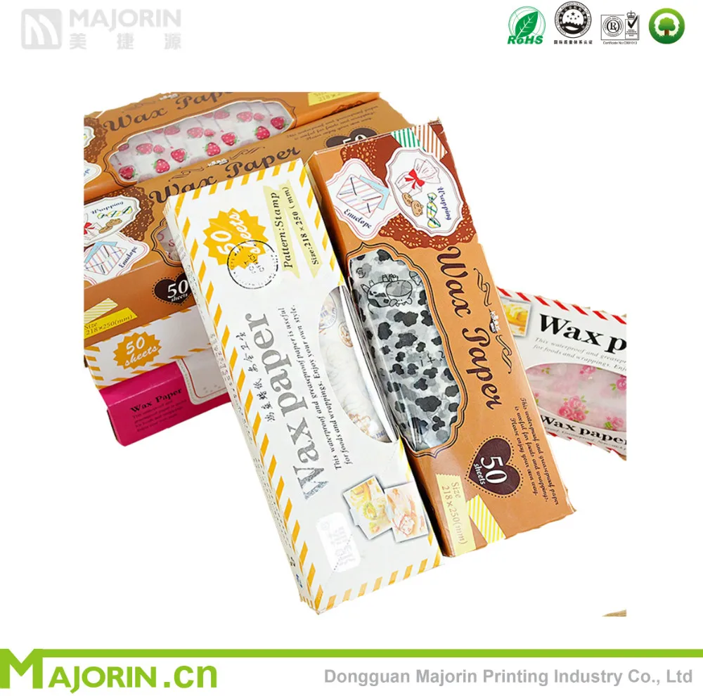 Colour Design Greaseproof Food Wrapping Paper Costom Printed Wrapping