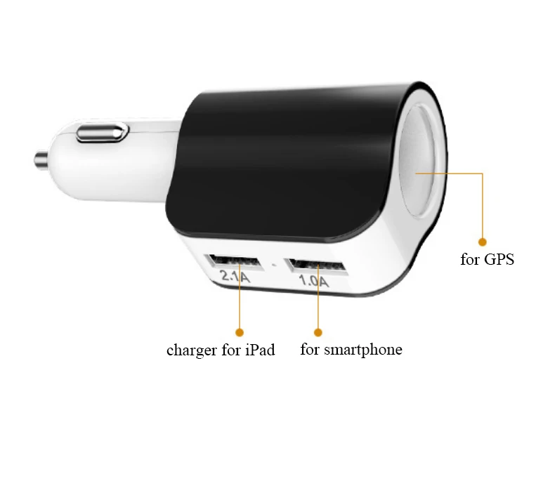 Micro Car Accessory Charger 12V 2 USB 3.1A One Way Cigarette Lighter Cocket Splitter Phone Usb Car Charger For All Smartphones