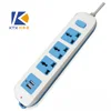 4 Gang Blue Universal Power Extension Socket With USB