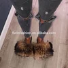 Big Fluffy Raccoon fur Women Slides Sandal Slippers Custom Wholesale Fox Fur Slide Ladies Girls flat Summer Outdoor Wear