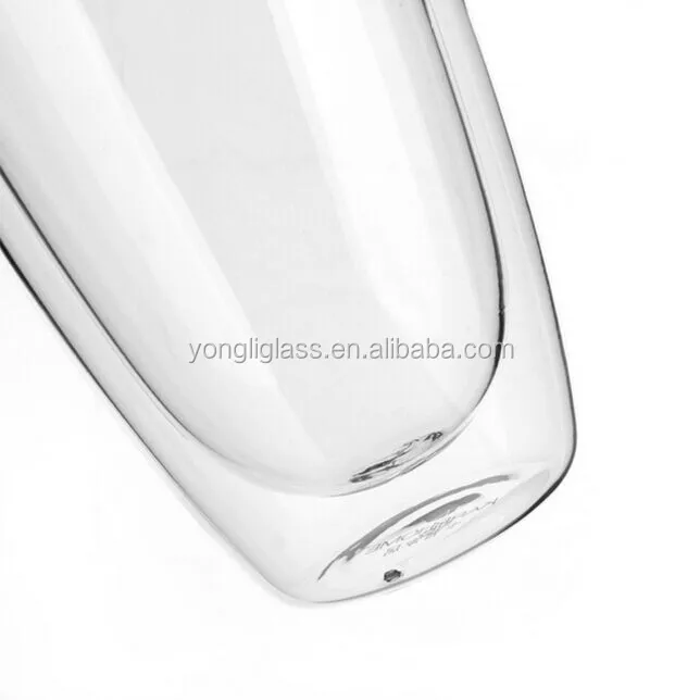 2020 new product high borosilicate glass double wall glass,custom print 450ml double glass