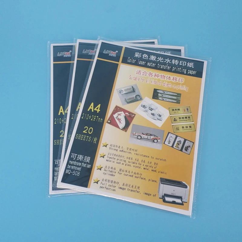 (20pcs/lot)laser Waterslide Decal Paper No Spray Clear Color No Border