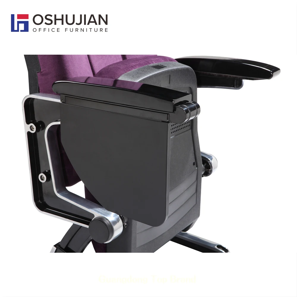 Purple church chairs with auliuminium arms and legs