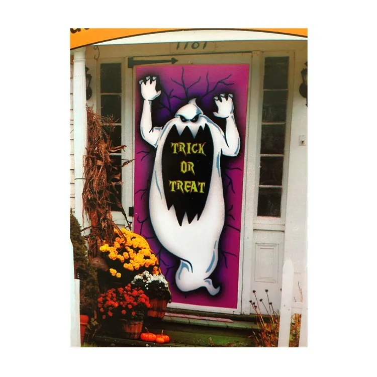 Special Pattern Of Halloween Door Cover And Plastic Door Cover For Door