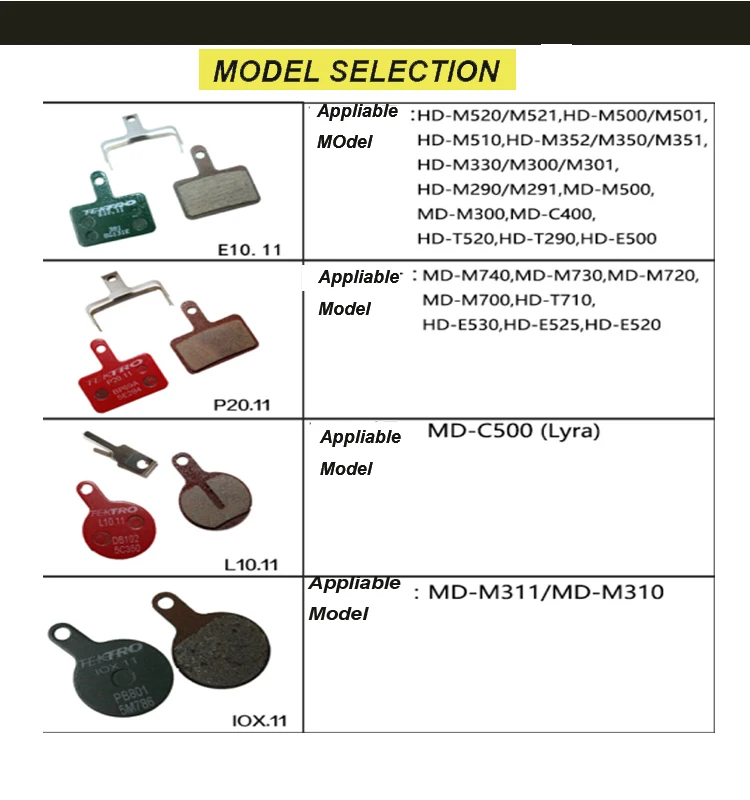 Bicycle Parts Of Disc Parts Tektro Brake Lining /brake Pads For 