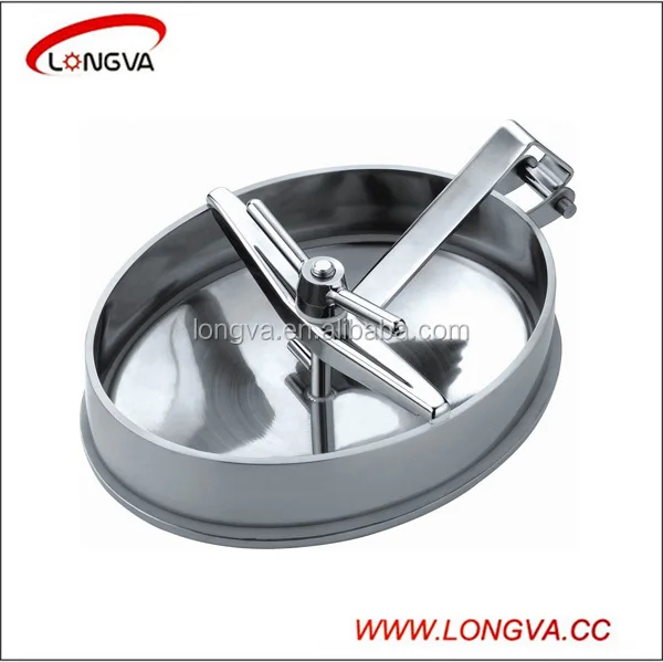 sanitary stainless steel elliptic manhole cover with pressure