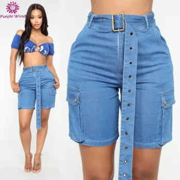 denim cargo shorts womens