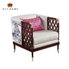 Furnitures house modern soft fabric sofas single seater wood frame modern cloth art home sofa