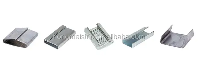 Galvanized metal clip for steel strapping band