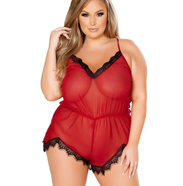 red lingerie bodysuit