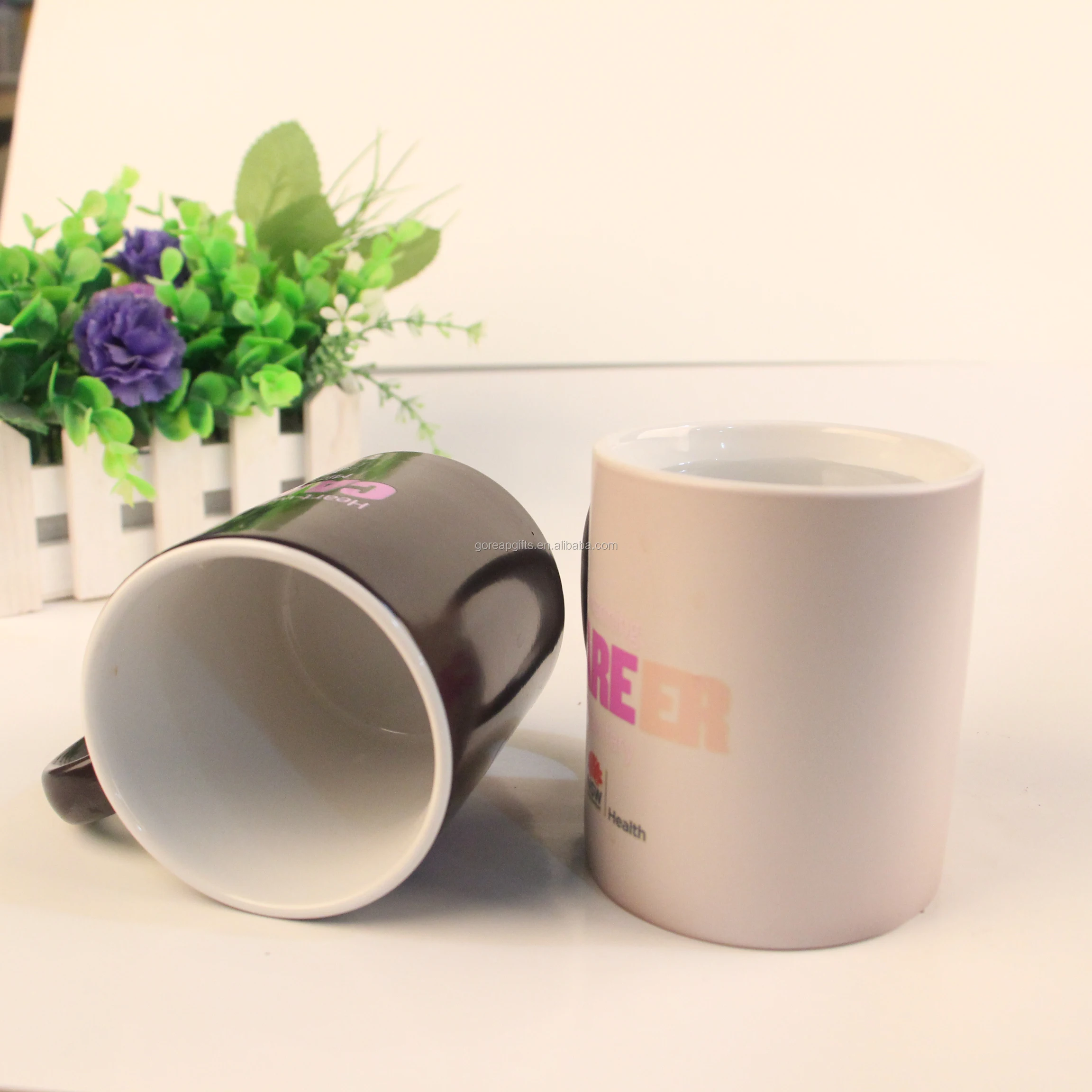 Wholesale 11oz Stoneware Colo Changing Mugs Coffee Mugs Heated Coffee