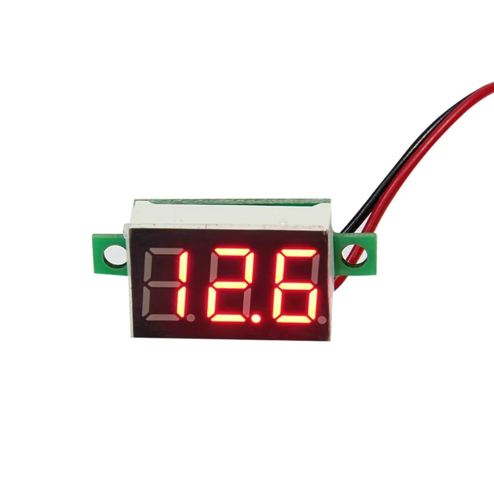 Voltmètre Moniteur De Batterie 12V-60V - 2 Fils, écran LED Rouge - Pour Voiture, Moto, Camping-car, Batteries Plomb/lithium