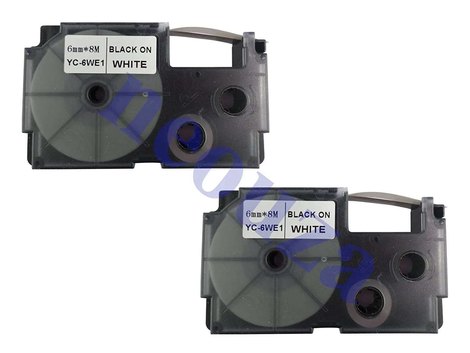 NEOUZA 2PK Compatible for Casio EZ-Label Tape 6mm x 8m 0.25" x 26' LABEL IT! (XR-6WE2S Black on White)