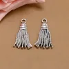 Yiwu Factory wholesale zinc alloy antique silver metal tassel charms for jewelry making