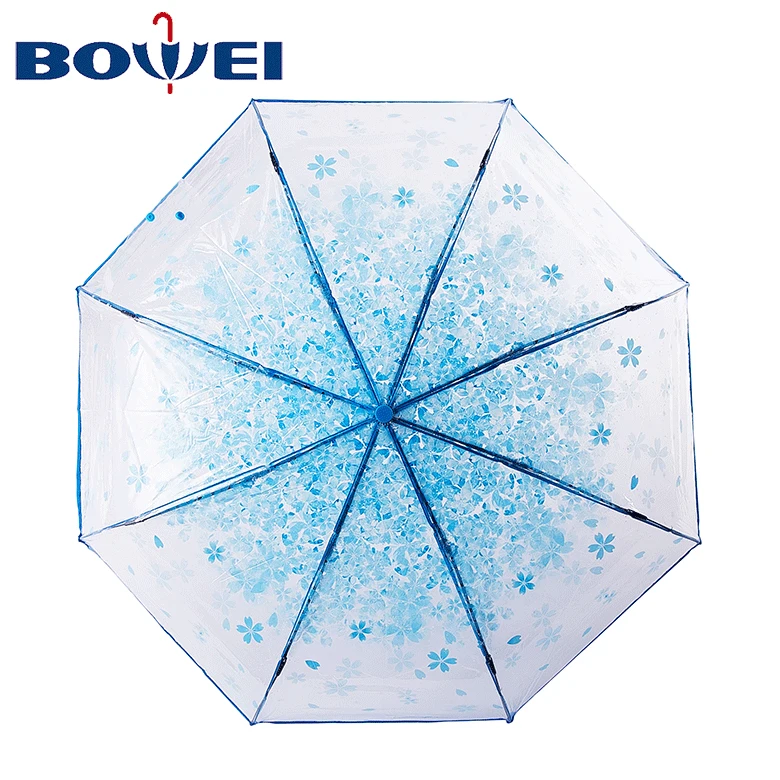 Customized poe waterproof transparent clear umbrella