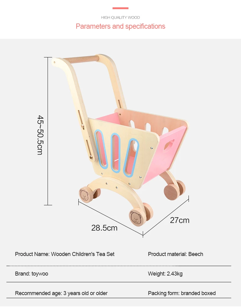 childrens wooden tea cart