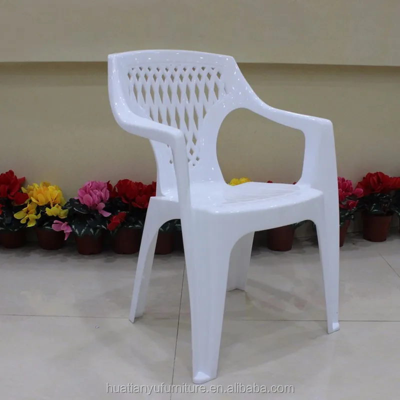 Outdoor Furniture Factory Armrest White Garden Stackable Pp Plastic