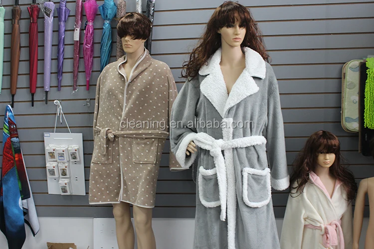 Wholesale Fancy Hooded Spa Bathrobe Luxury Sexy Coral Fleece Stain Bath