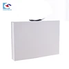 Excellent custom logo printed pure color flip paper apparel packaging box with ribbon