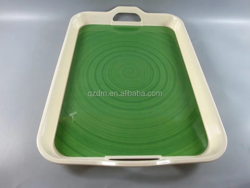 Plastic serving tray,Melamine food tray Two Handles