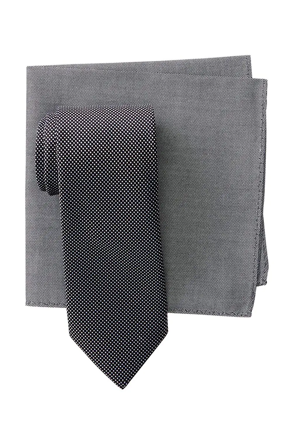 Bruno Paittelli Black and Grey Dots and Paisley Design Pocket Square