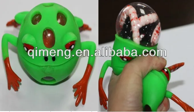 squeeze bulb jumping frog toy