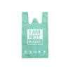 Bio cassava bag custom biodegradable cornstarch usable t shirt grocery shopping plastic bags with logo