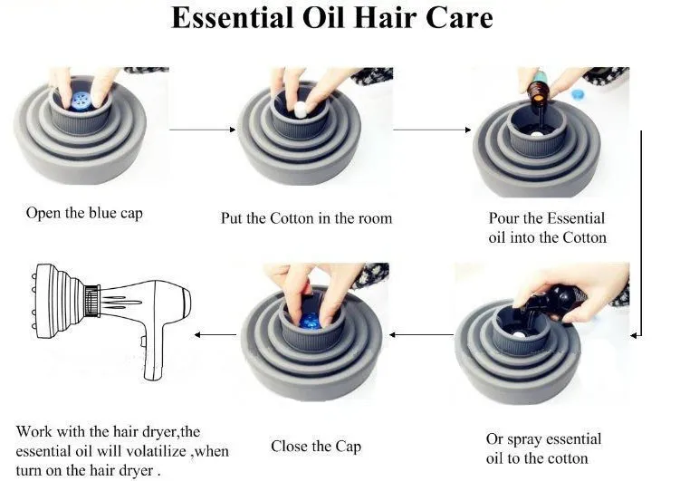 Custom Silicone Folding Hair Dryer Diffuser Mini Hair Dryer With